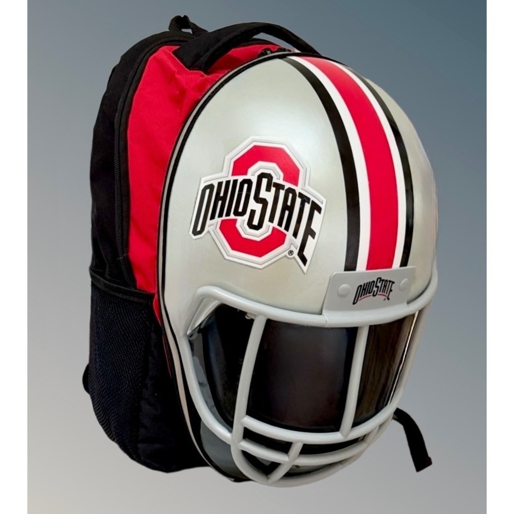 Ohio State Buckeyes 3D Molded Football Helmet Bookbag Star Sports Gray,Red & Blk